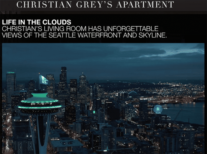 Vista panorâmica do apartamento do Christian Grey, de 50 Tons de Cinza