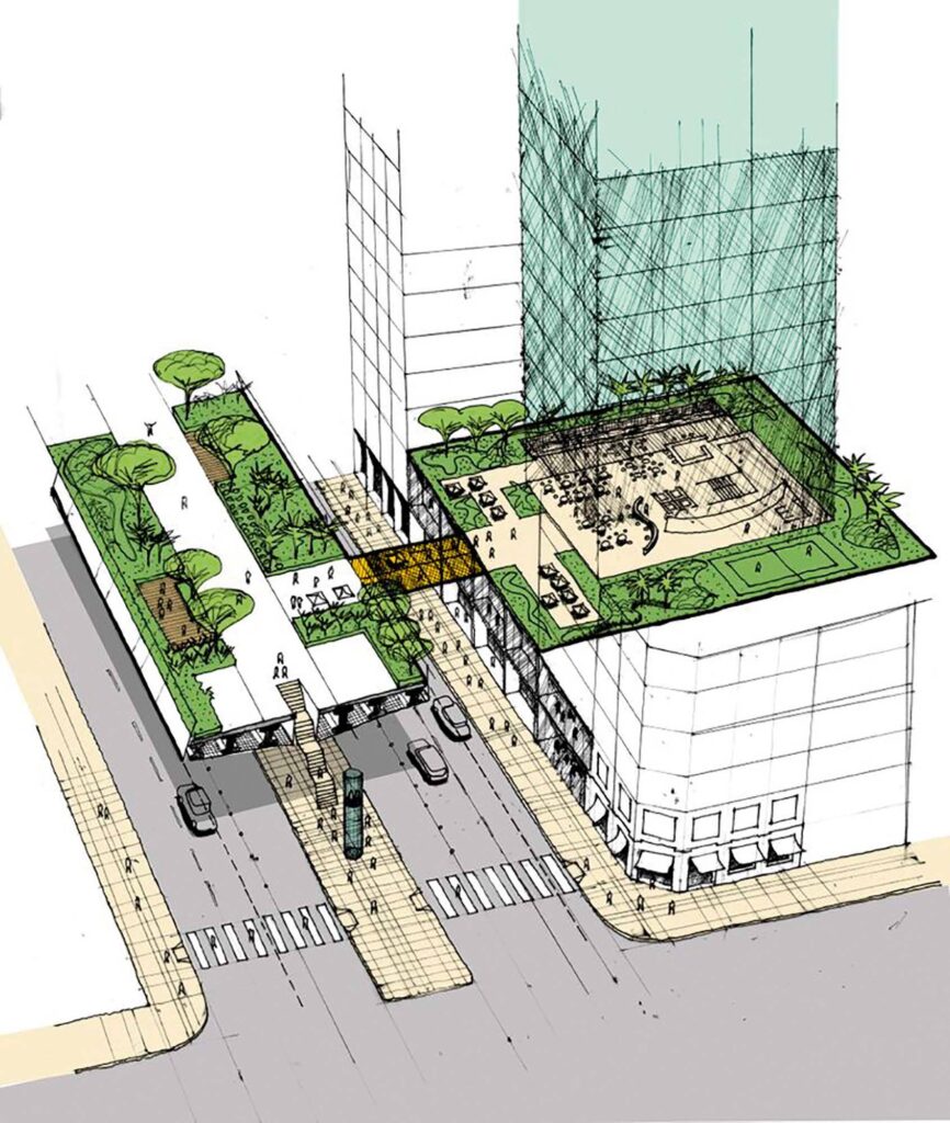 Projeto do Parque do Minhocão: serão construídos 9 acessos para pedestres.