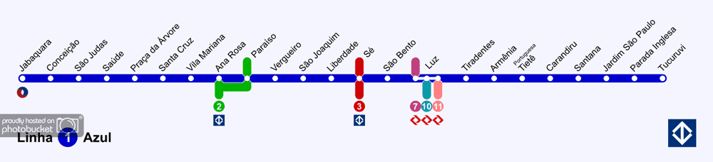 mapa do metro sp 2021 2022  - linha azul