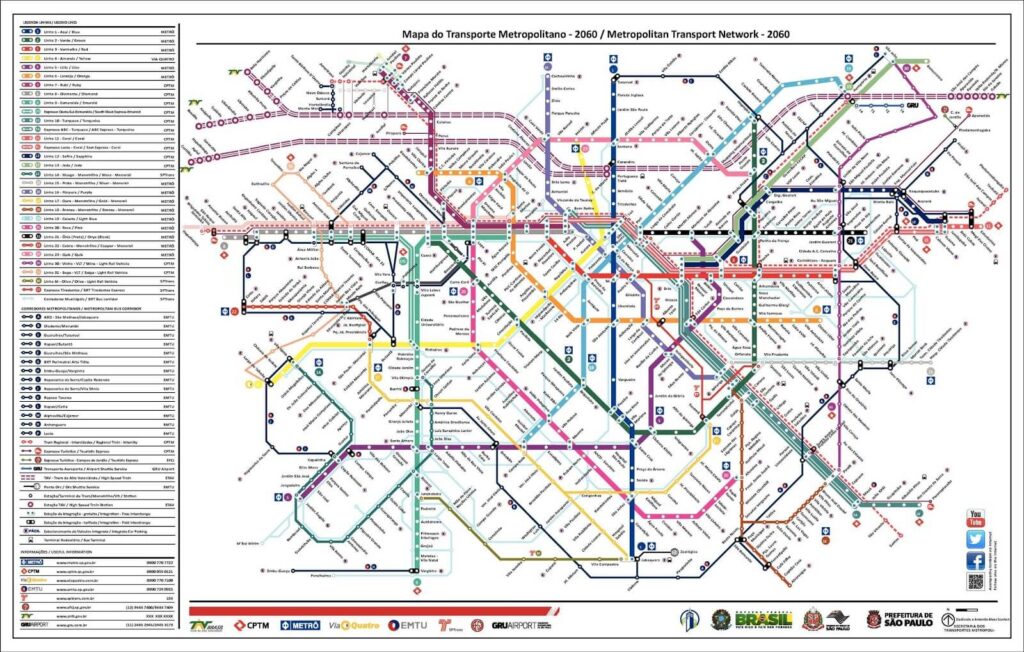 Mapa metrô em 2060