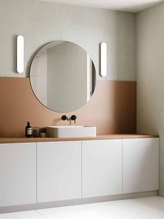 Banheiro com visual clean: cores retas e cores sóbreas