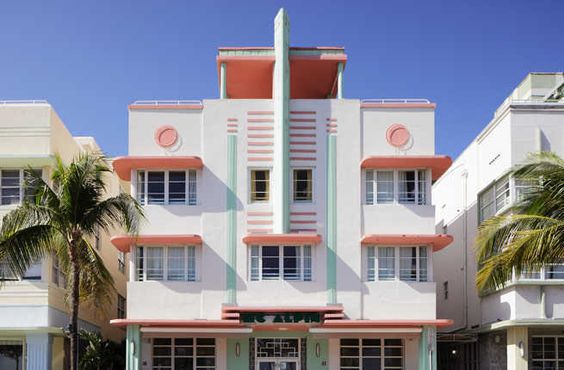 Art Déco em Miami, um bairro com diversos exemplares do estilo.