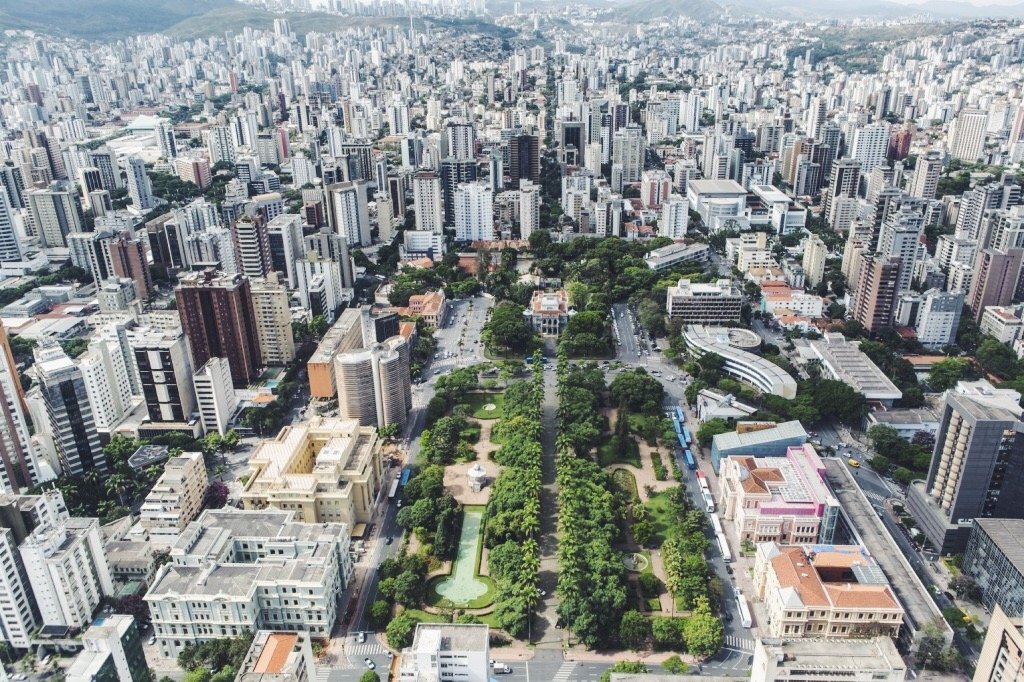 Imagem aérea do Centro de Belo Horizonte. 